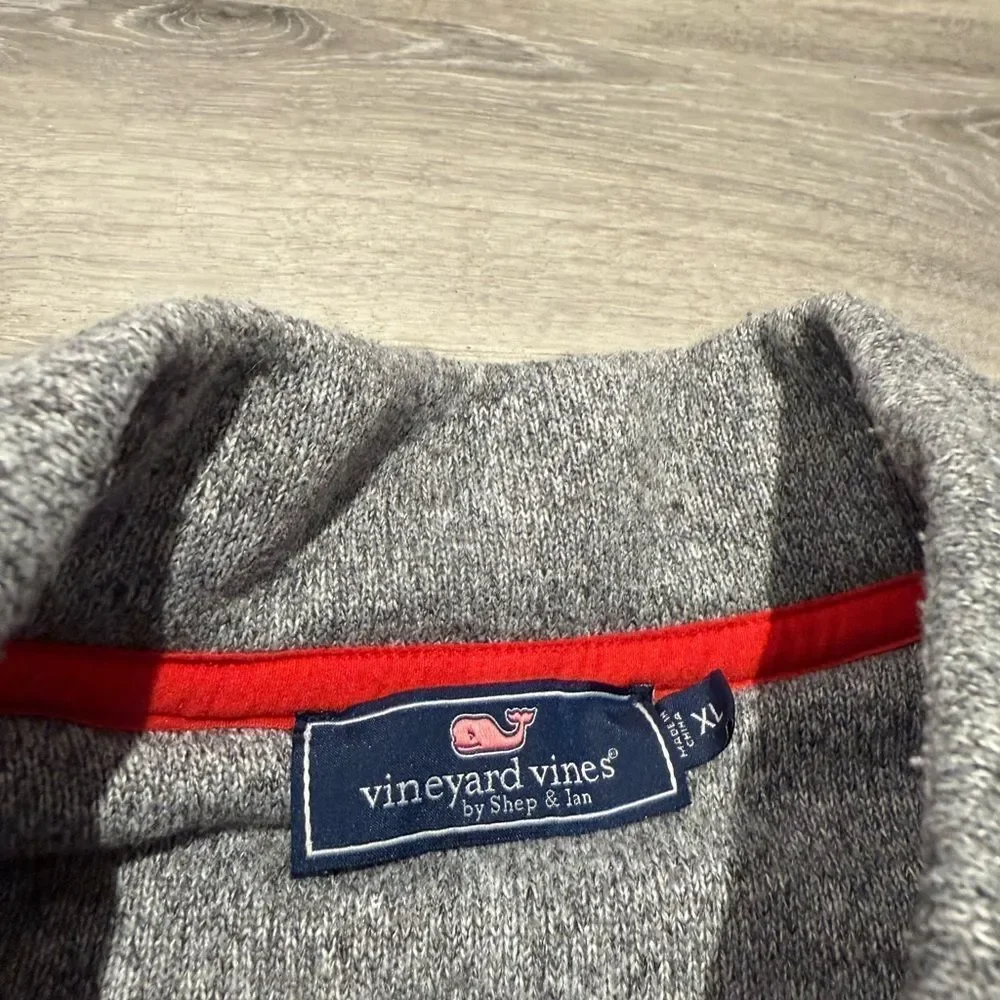 Vineyard Vines Gray Shep Shirt 1/4 Zip Pullover Sweater